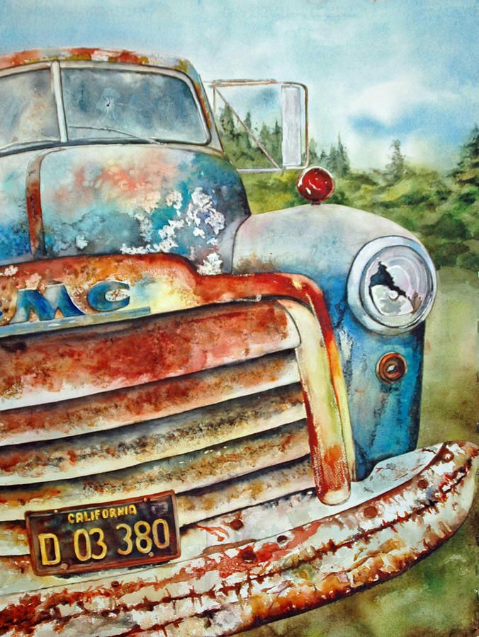 676x900 I Love How She Has Painted This Old Rusted Truck Out Of The Rich - Old Truck Painting