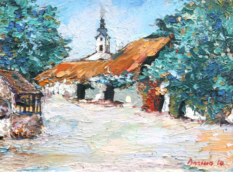 770x568 Saatchi Art Old Village Painting By Bazina Branko - Old Village Painting