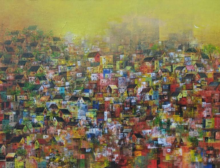 770x588 Saatchi Art Old Village Painting By M Singh - Old Village Painting