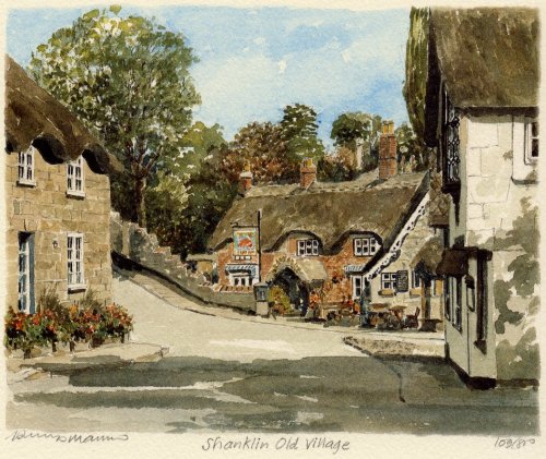 500x421 Shanklin - Old Village Painting