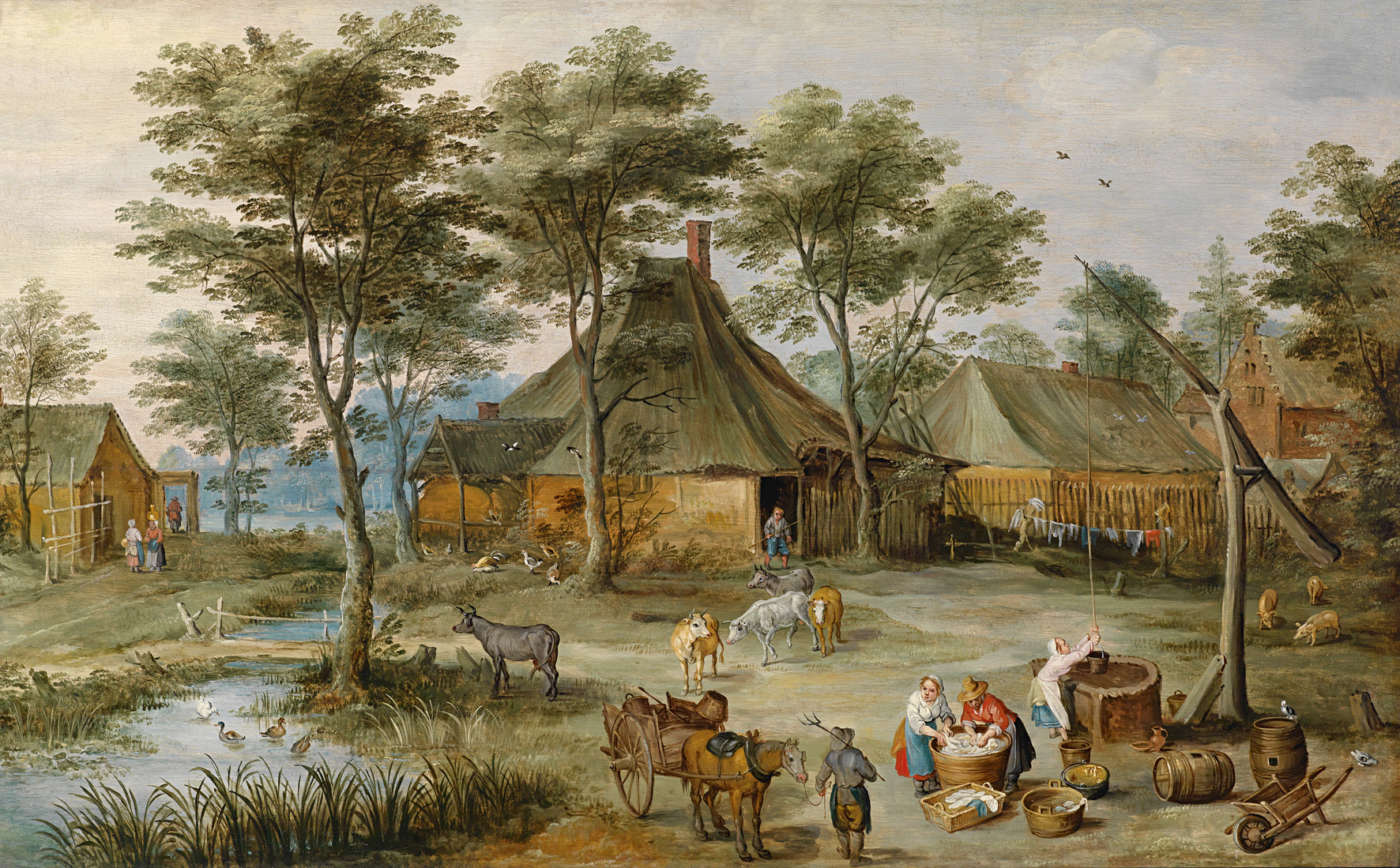 1772x1099 Auction Week Of Many Faces - Old Village Painting