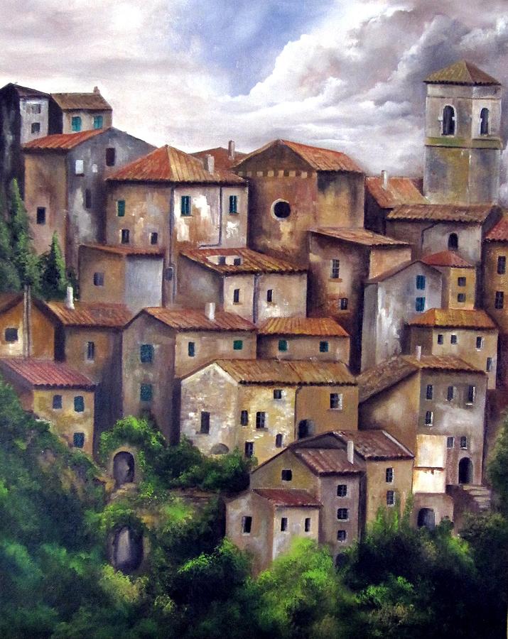 715x900 The Old Village Painting By Katia Aho - Old Village Painting
