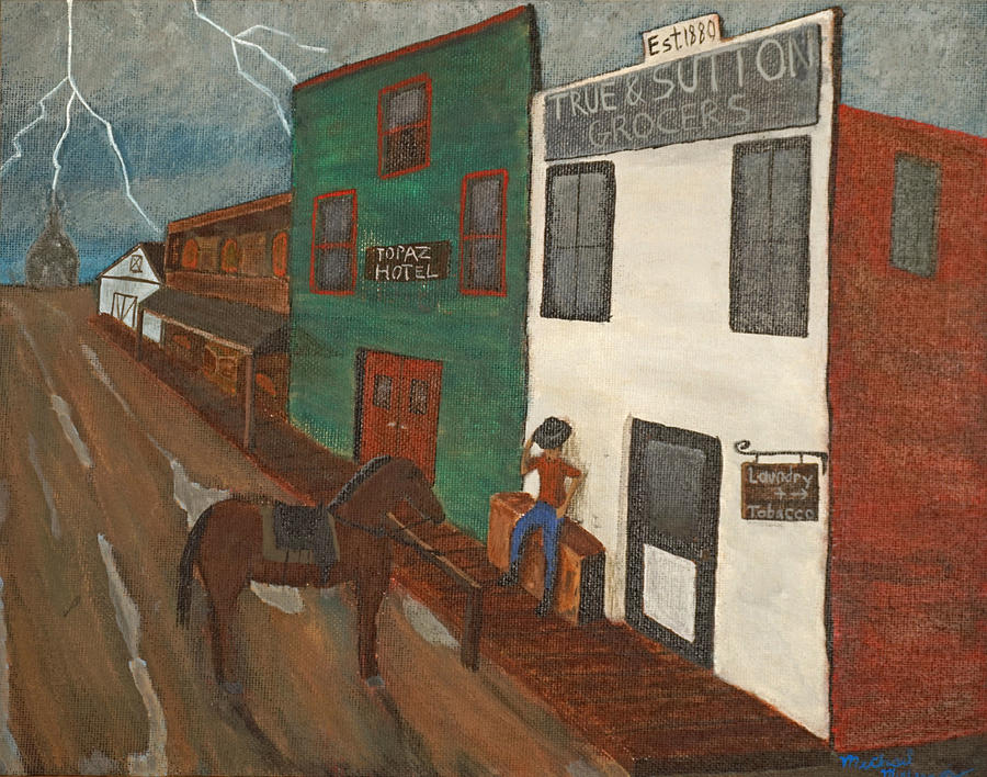 900x708 Old West Town Painting By Michael Mullennix - Old West Town Painting
