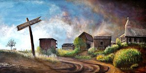 300x150 Old West Town Paintings - Old West Town Painting