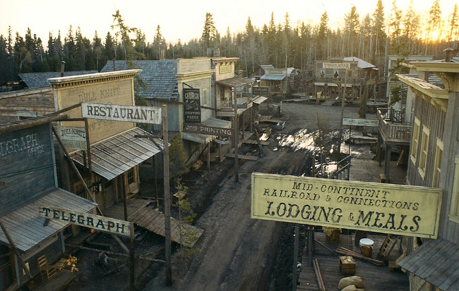 670x425 Western Town Signs (2000) - Old West Town Painting
