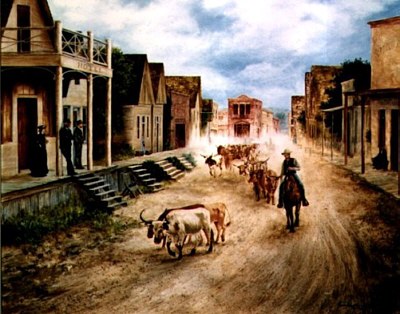 400x314 Carrizozo Plans Sunrise Roundup - Old West Town Painting