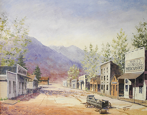 500x391 Ghost Town Carol Turner - Old West Town Painting