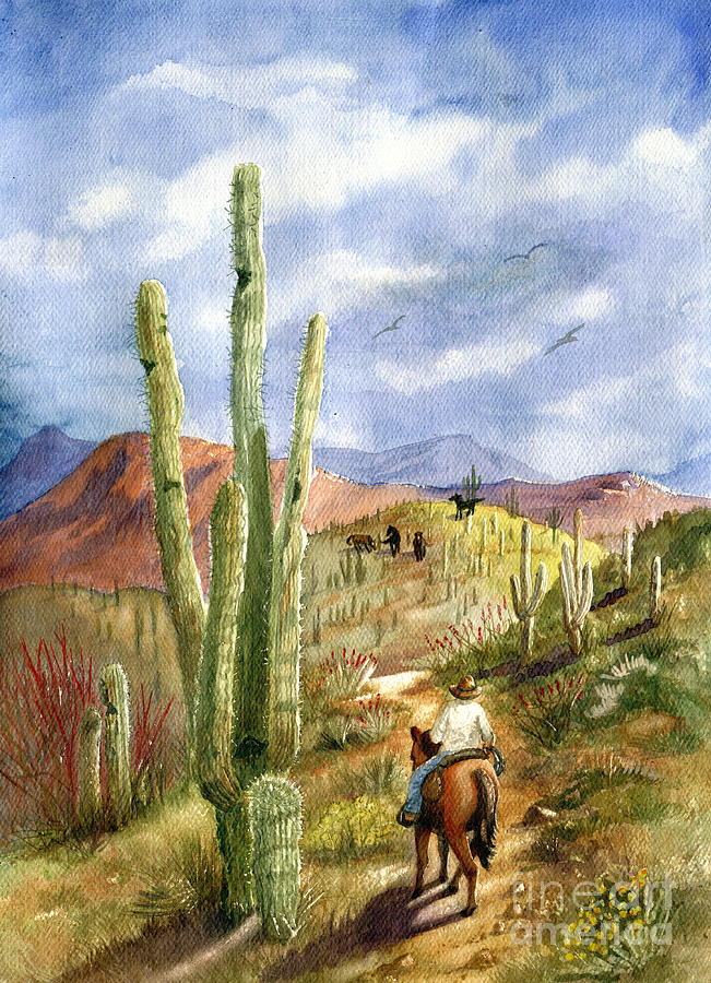 651x900 Old Western Skies Painting By Marilyn Smith - Old Western Painting