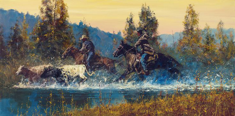 820x406 A Glimpse Of The Old West - Old Western Painting