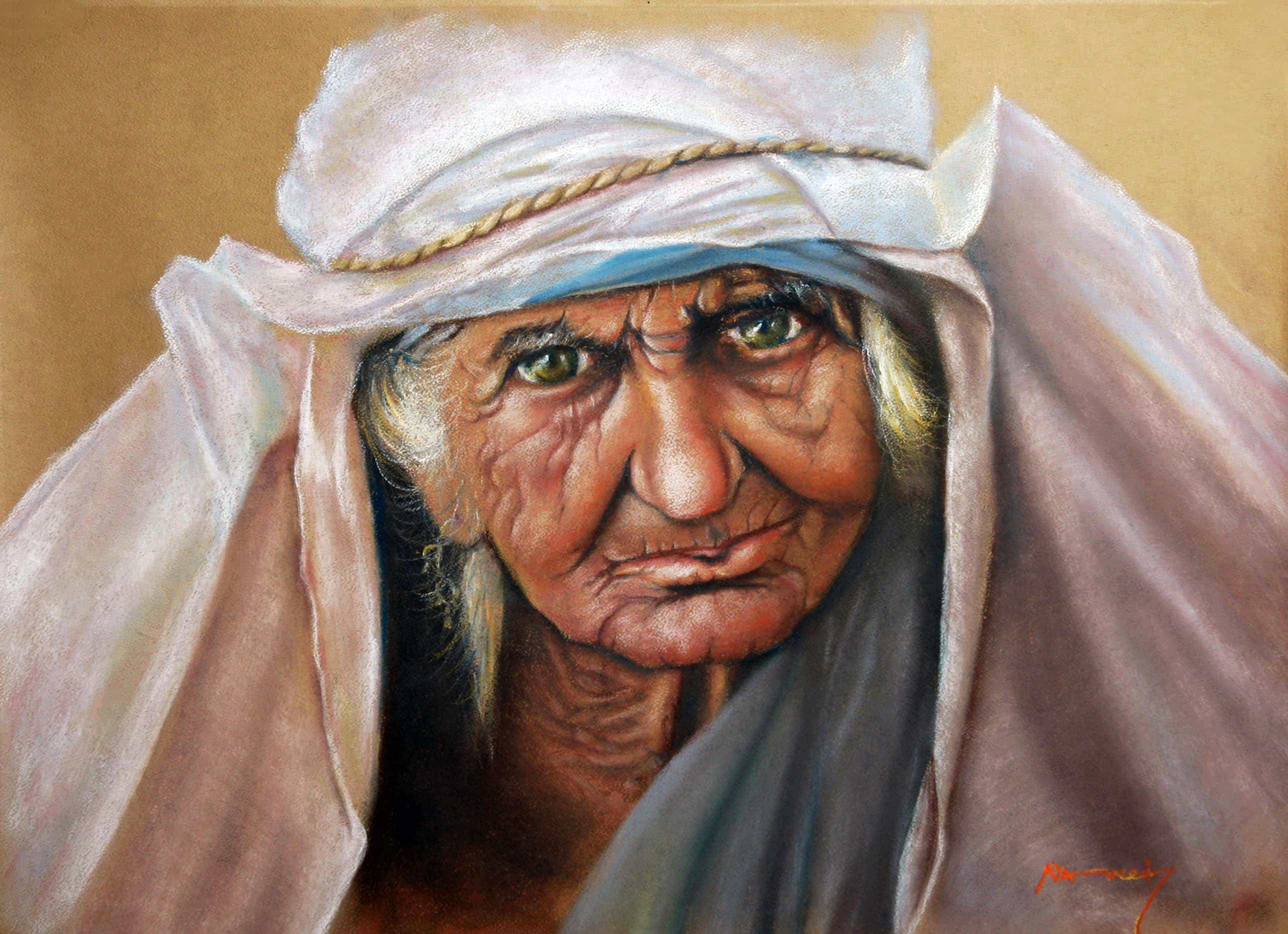 2577x1869 Old Woman - Old Woman Painting