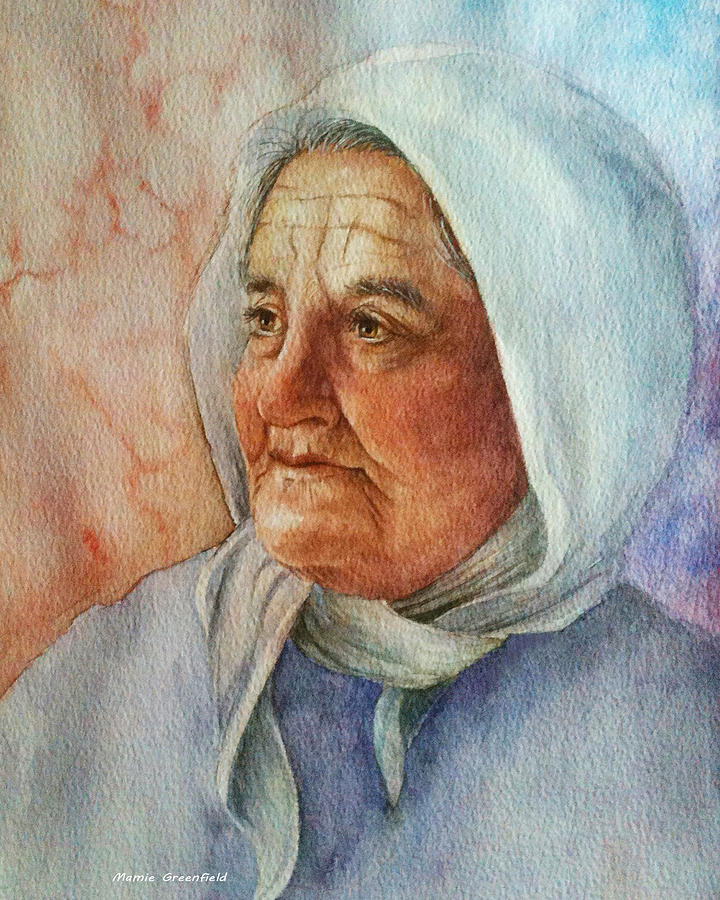 720x900 Old Woman Painting By Mamie Greenfield - Old Woman Painting