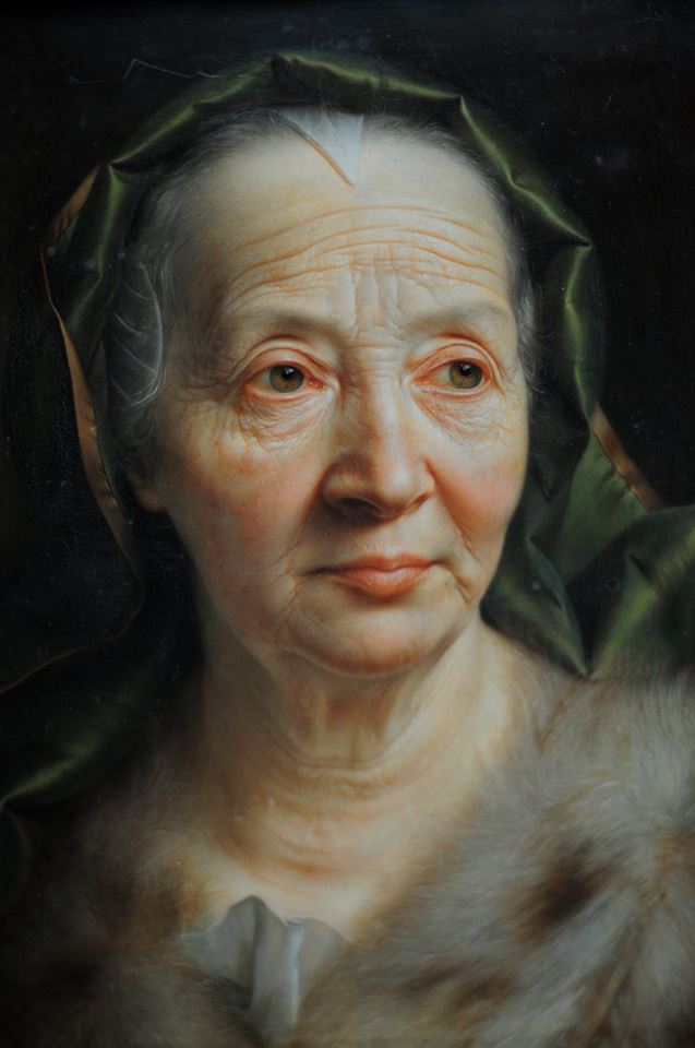 637x960 Old Woman Portrait Painting By Christian Seybold - Old Woman Painting
