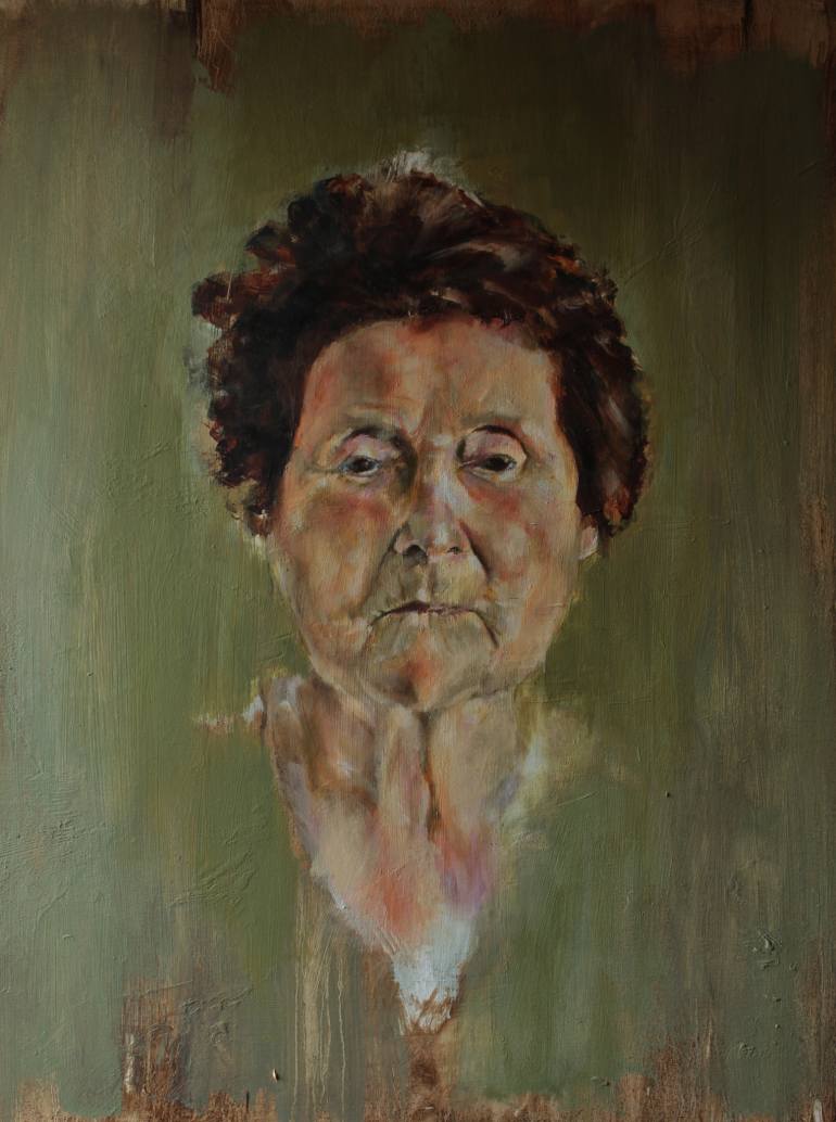 770x1034 Saatchi Art Useless Old Woman Painting By Mark Thirlwell - Old Woman Painting