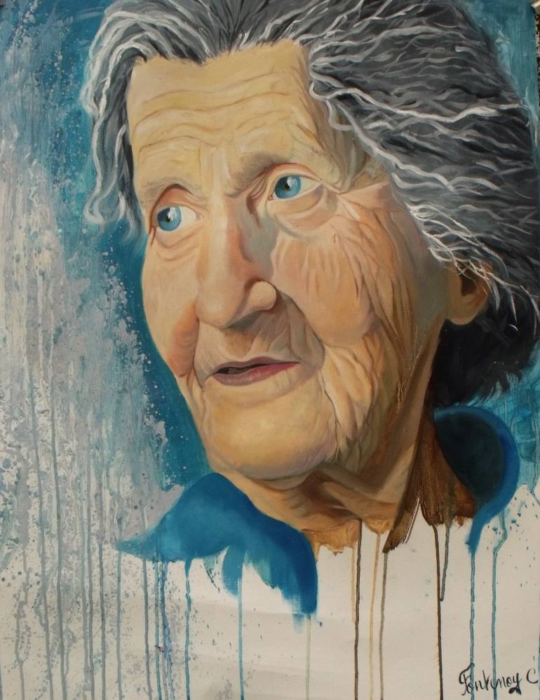770x998 Saatchi Art Old Woman Painting By Christelle Fontenoy - Old Woman Painting
