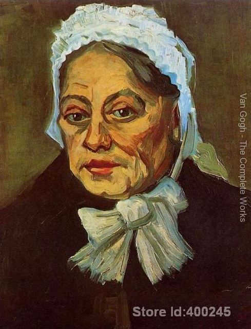 489x640 Vincent Van Gogh Paintings Of Head Of An Old Woman With White Cap - Old Woman Painting