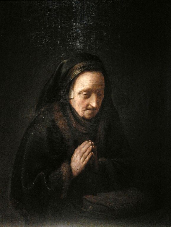 579x768 Filedou Old Woman In Prayer.jpg - Old Woman Praying Painting