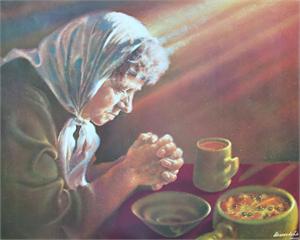 300x240 Giving Thanks Woman By Boobia Art Prints Size 16x20 Inches - Old Woman Praying Painting
