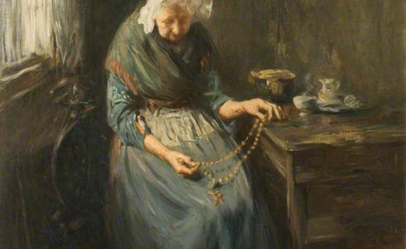 800x491 Old Painting Of Woman Praying Painting For Home - Old Woman Praying Painting