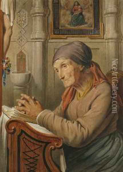 430x600 Portrait Of An Old Lady Praying Oil Painting Reproduction By - Old Woman Praying Painting