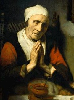 250x337 The Transmission Of The Our Father - Old Woman Praying Painting