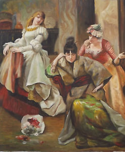 247x300 The Jilted Woman 20 X 24 Hq Old World Oil Painting On Canvas Ebay - Old World Painting