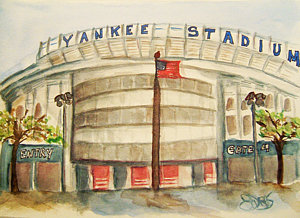 300x218 Old Yankee Stadium Art Fine Art America - Old Yankee Painting