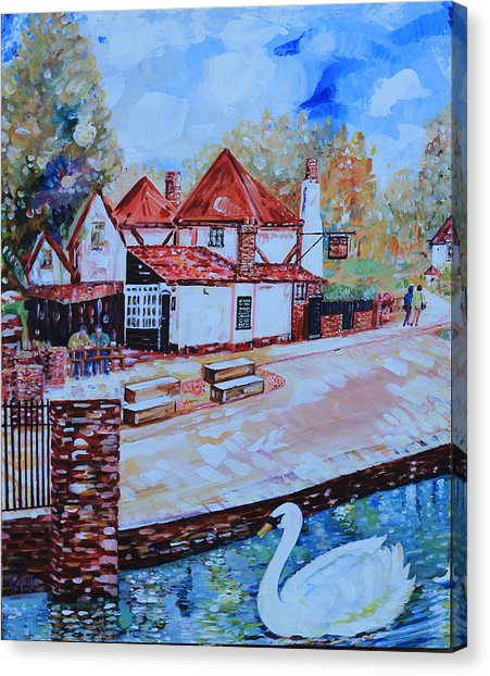 451x622 Ye Olde Fighting Cocks With Swan - Olde England Painting