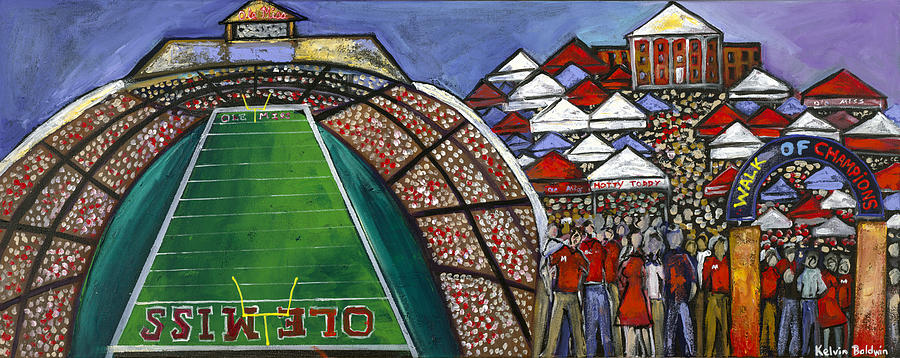 900x358 Ole Miss Tailgate Painting By Kelvin Baldwin - Ole Miss Painting