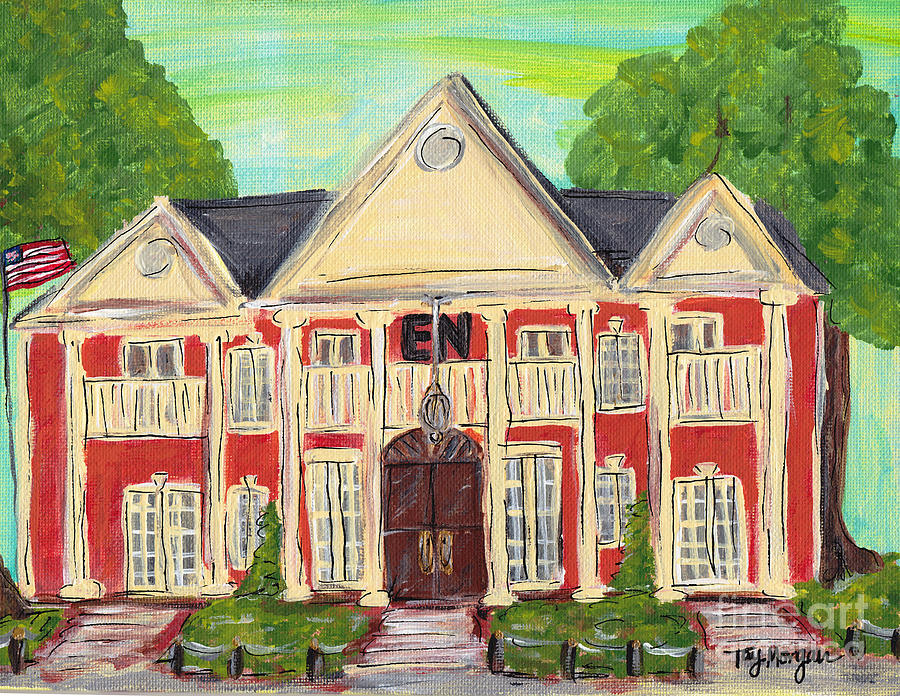 900x696 Sigma Nu House At Ole Miss Painting By Tay Morgan - Ole Miss Painting