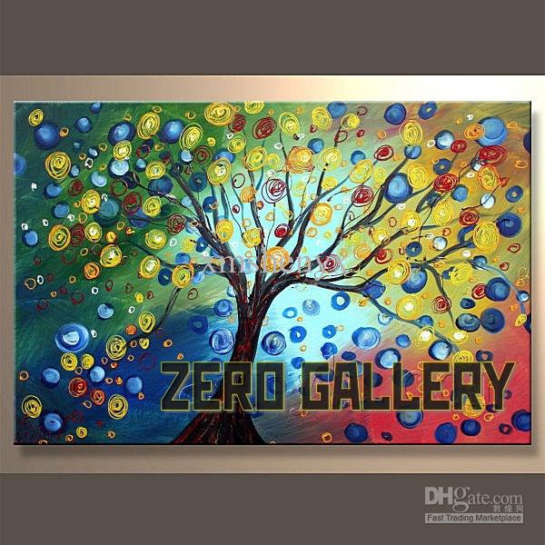 600x600 2018 Hand Painted Artwork Picture Tree Impressionist Oil Painting - Oleo Painting