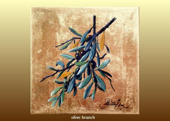 570x407 Still Life Painting On Canvas Olive Branch By Paintingpoint - Olive Branch Painting