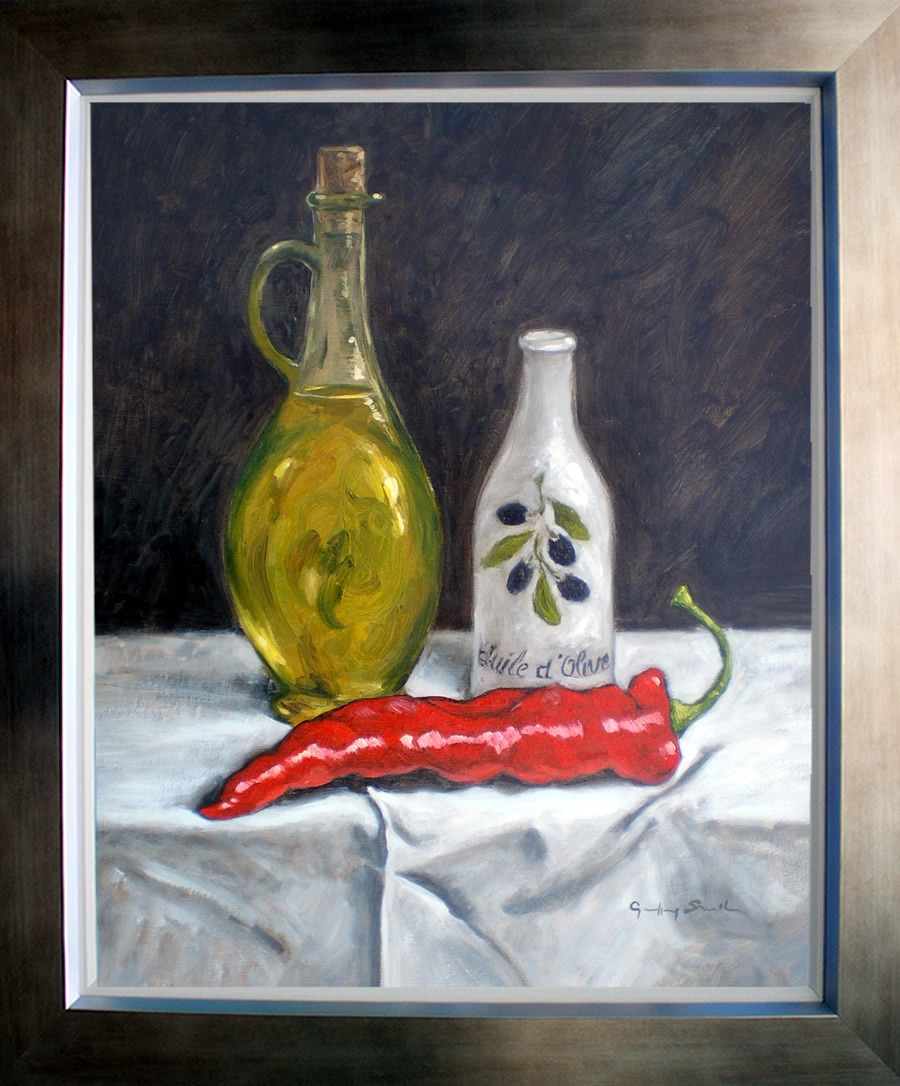 900x1086 Still Life With Olive Oil - Olive Oil Painting
