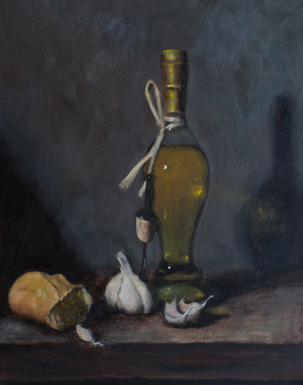 1000x1269 Olive Oil, Garlic, And Bread Lauren Kindle - Olive Oil Painting
