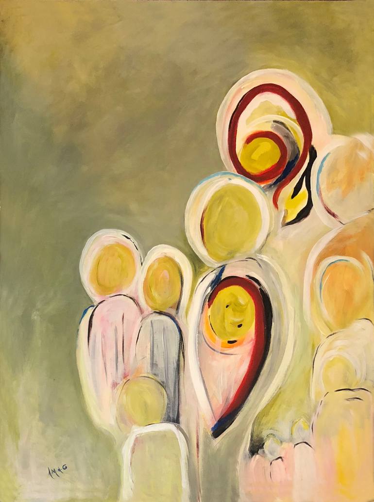 770x1035 Saatchi Art Solidarity In Olive Painting By Angela Maria Das - Olive Painting