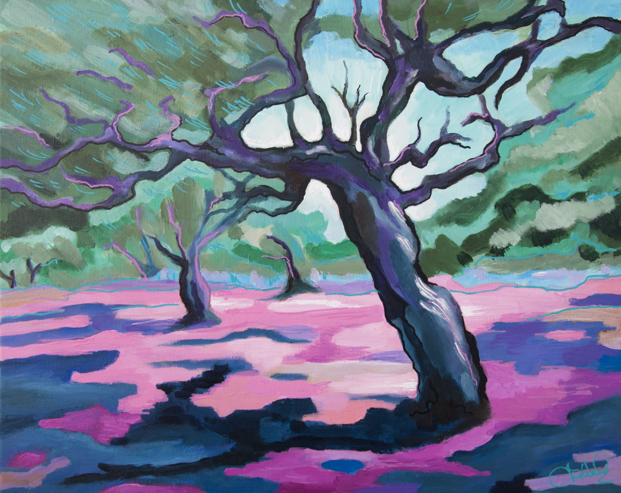 1259x1000 Painting On Stretched Canvas Olive Orchard - Olive Painting