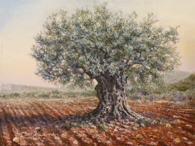 770x577 Saatchi Art The Olive Tree In The Valley - Olive Tree Painting