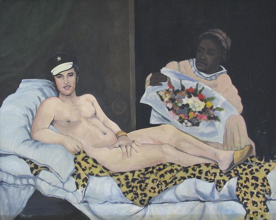 900x718 Elvis As Olympia Painting By Loretta Bourque - Olympia Painting