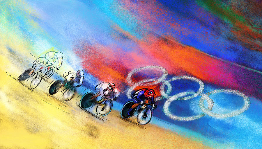 900x513 Olympics Women Keirin 01 Painting By Miki De Goodaboom - Olympic Painting