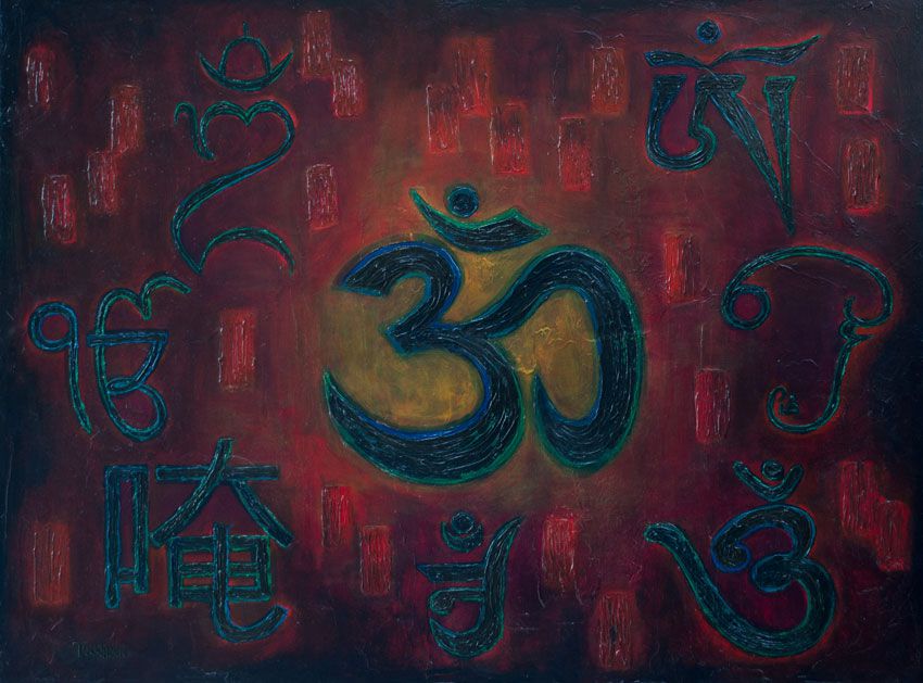 850x629 Languages Of Om - Om Canvas Painting