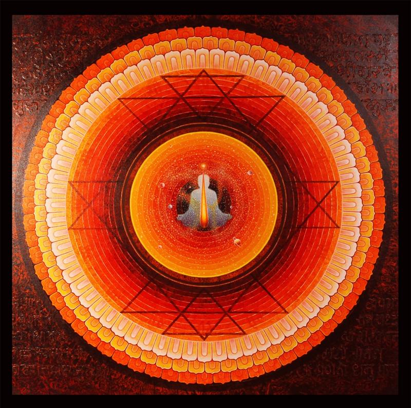 800x793 Om By Artist Ajay Meshram Motivational Art Acrylic Paintings - Om Canvas Painting
