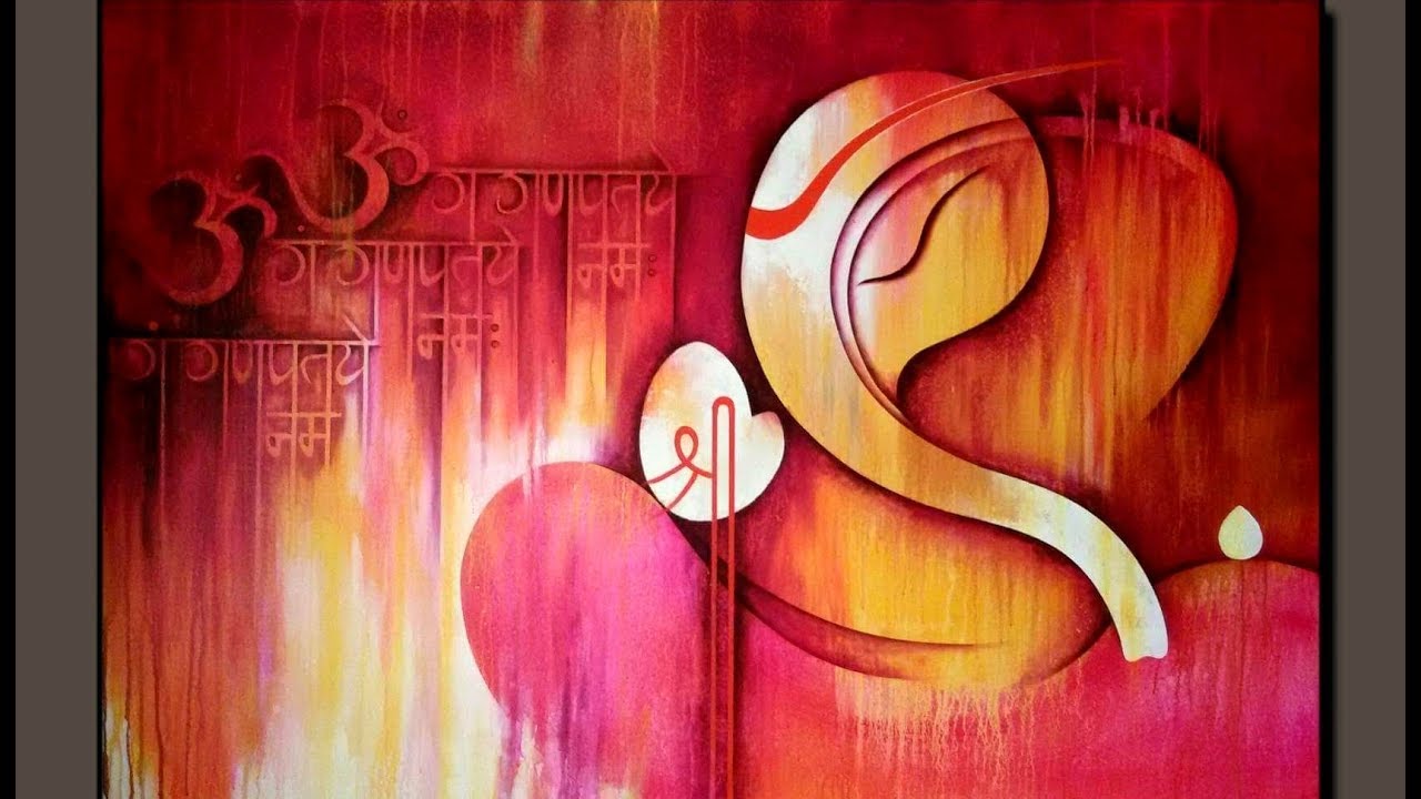 1280x720 Abstract Ganesha Paintings Collection Ganesha Om Ganeshay - Om Painting