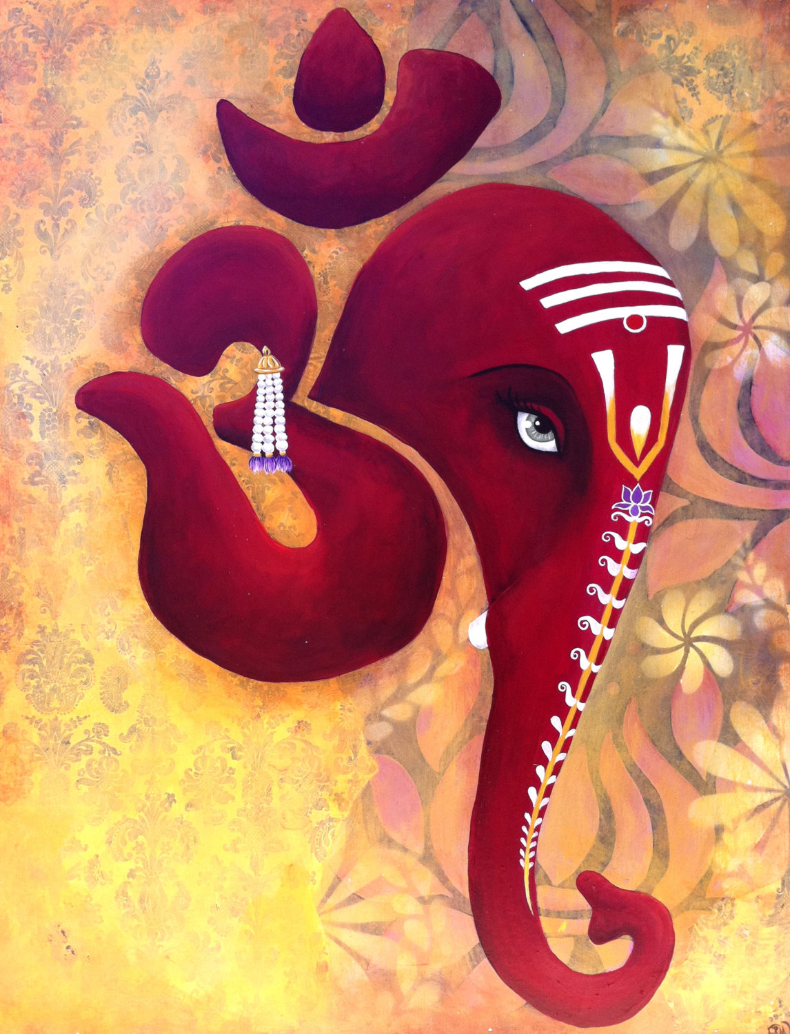 1146x1500 Print Of A Ganesh Om Painting - Om Painting