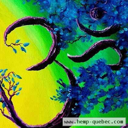 420x420 Om Tree Of Life Meditation Iverson Original Painting On Canvas - Om Painting On Canvas