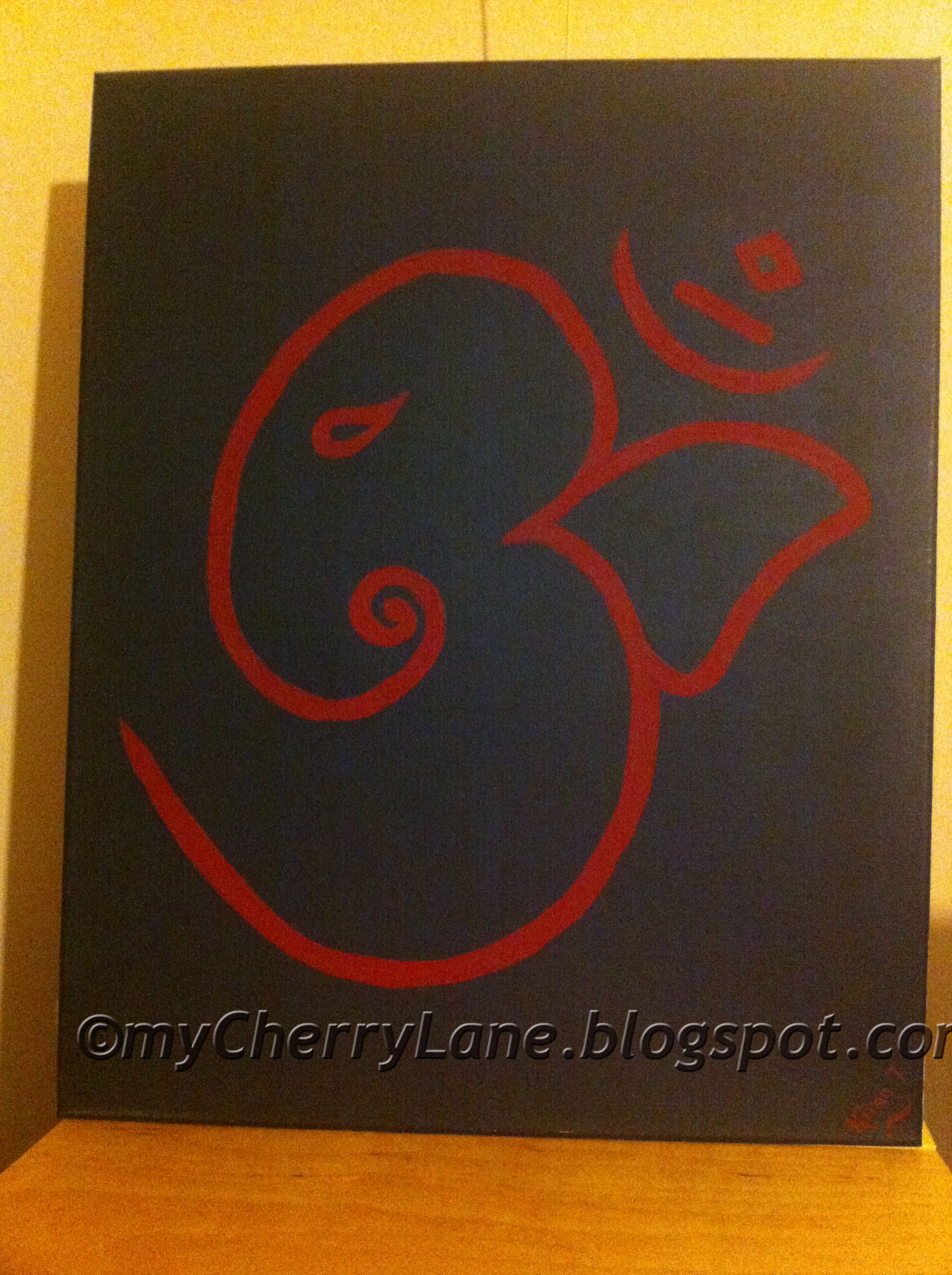1936x2592 An Om In The Shape Of The Hindu God Ganesh I Painted On Canvas - Om Painting On Canvas