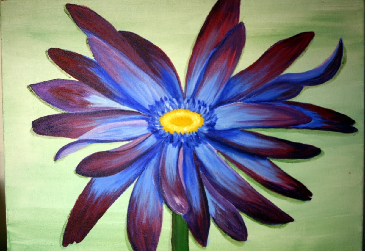 1227x844 Living An Artsy Life Big Flower Painting - One Flower Painting