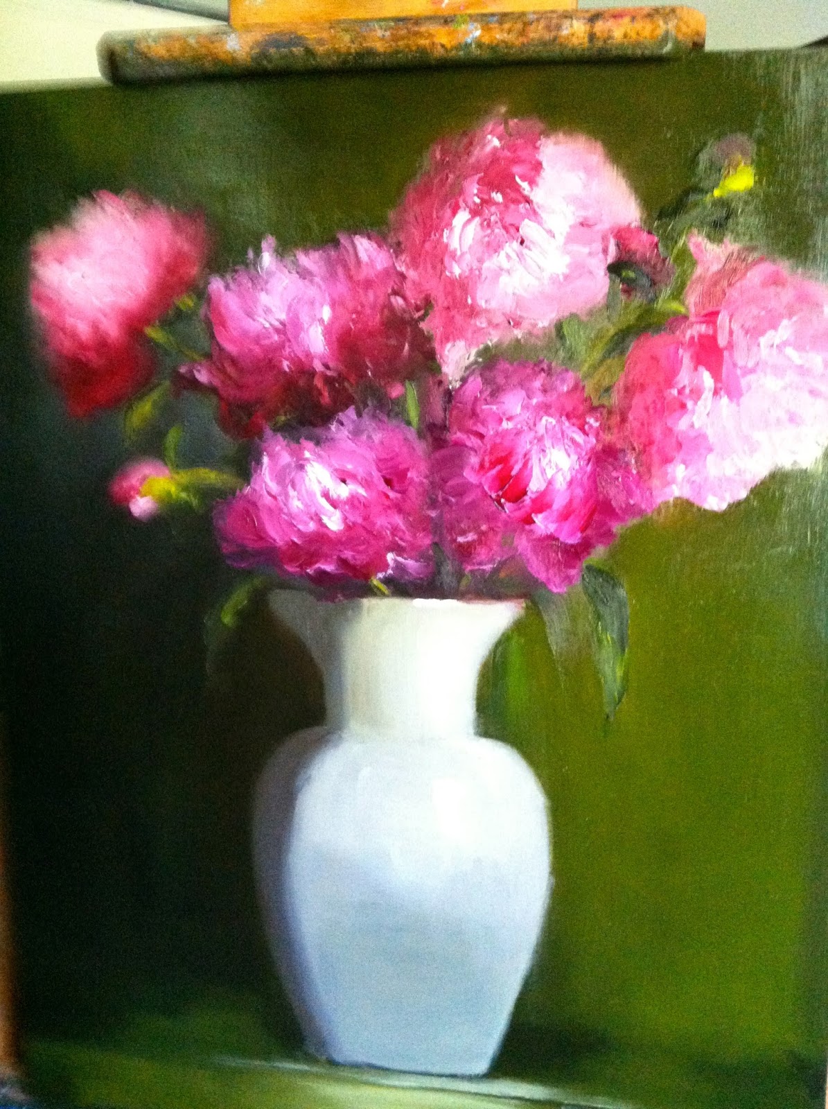 1195x1600 New York City Painter Peonies - One Flower Painting