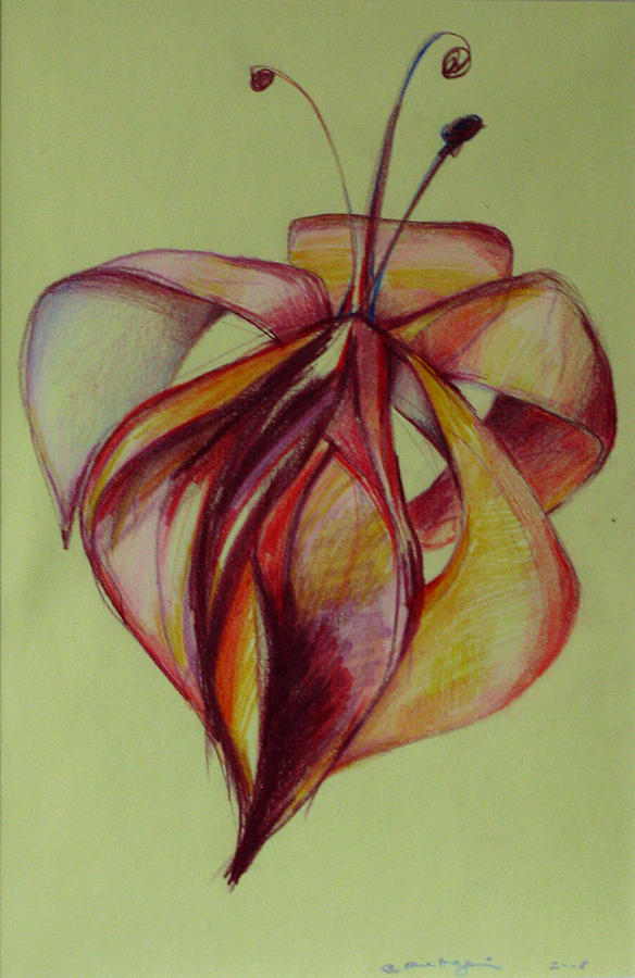 584x900 One Flower Painting By Cristina Rettegi - One Flower Painting