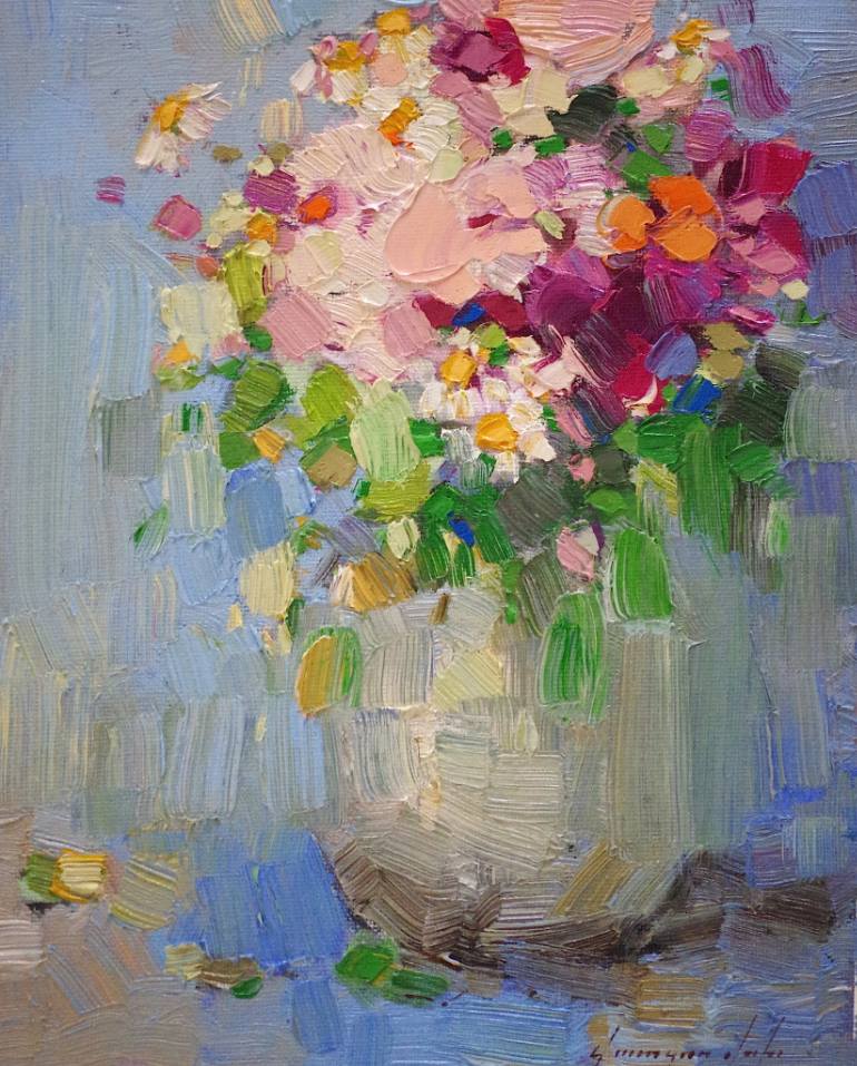 770x957 Saatchi Art Vase Of Flowers, Original Oil Painting, Handmade Art - One Flower Painting