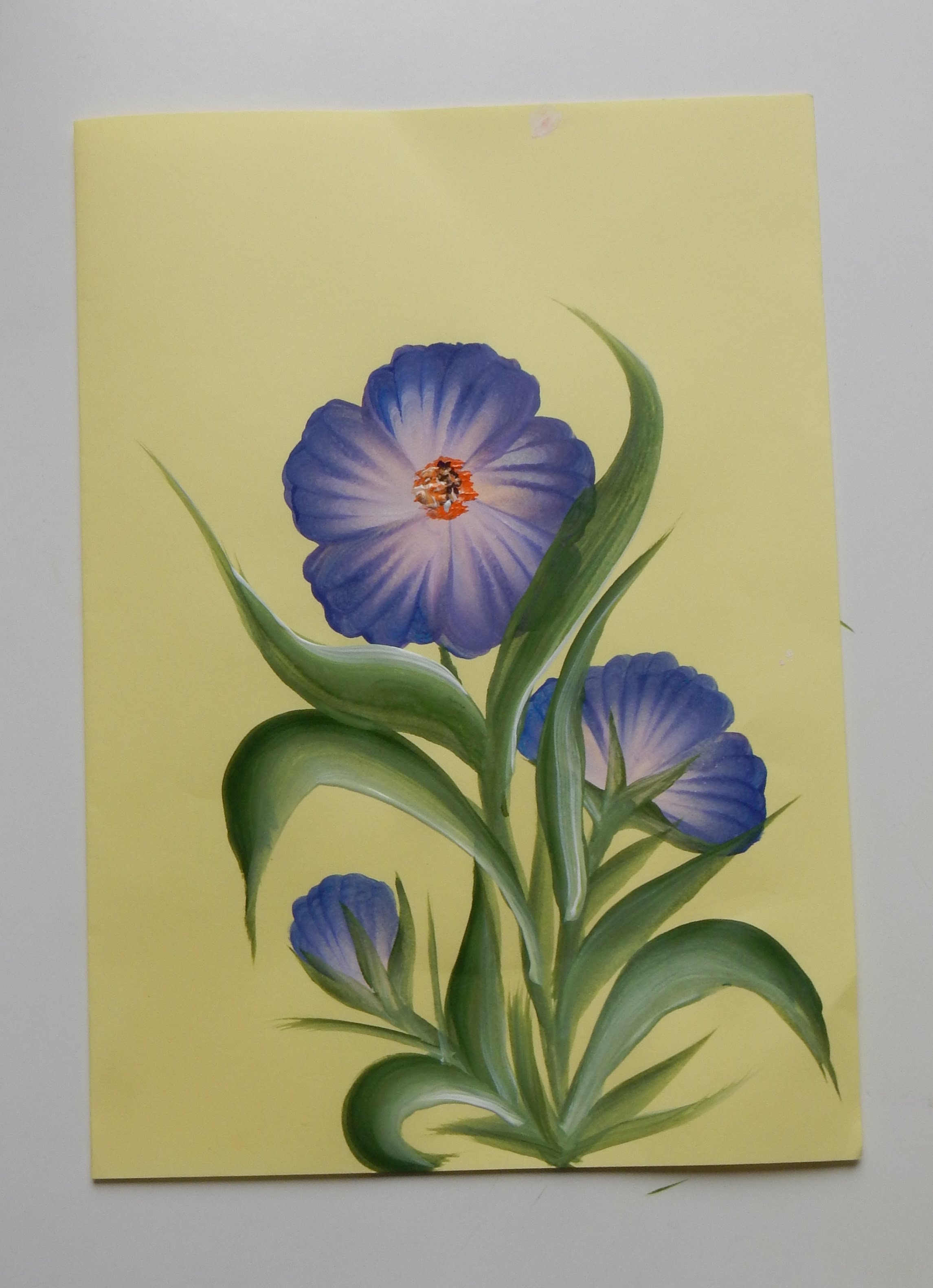 2291x3160 One Stroke Painting Greeting Card - One Flower Painting