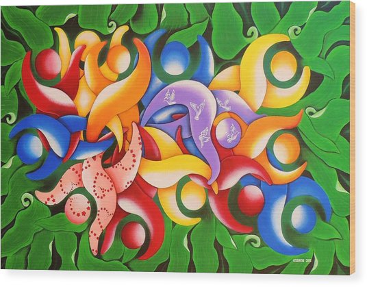 536x419 Mosaic Of Colors One Hope One Love Painting By Oswaldo Cevallos - One Love Painting